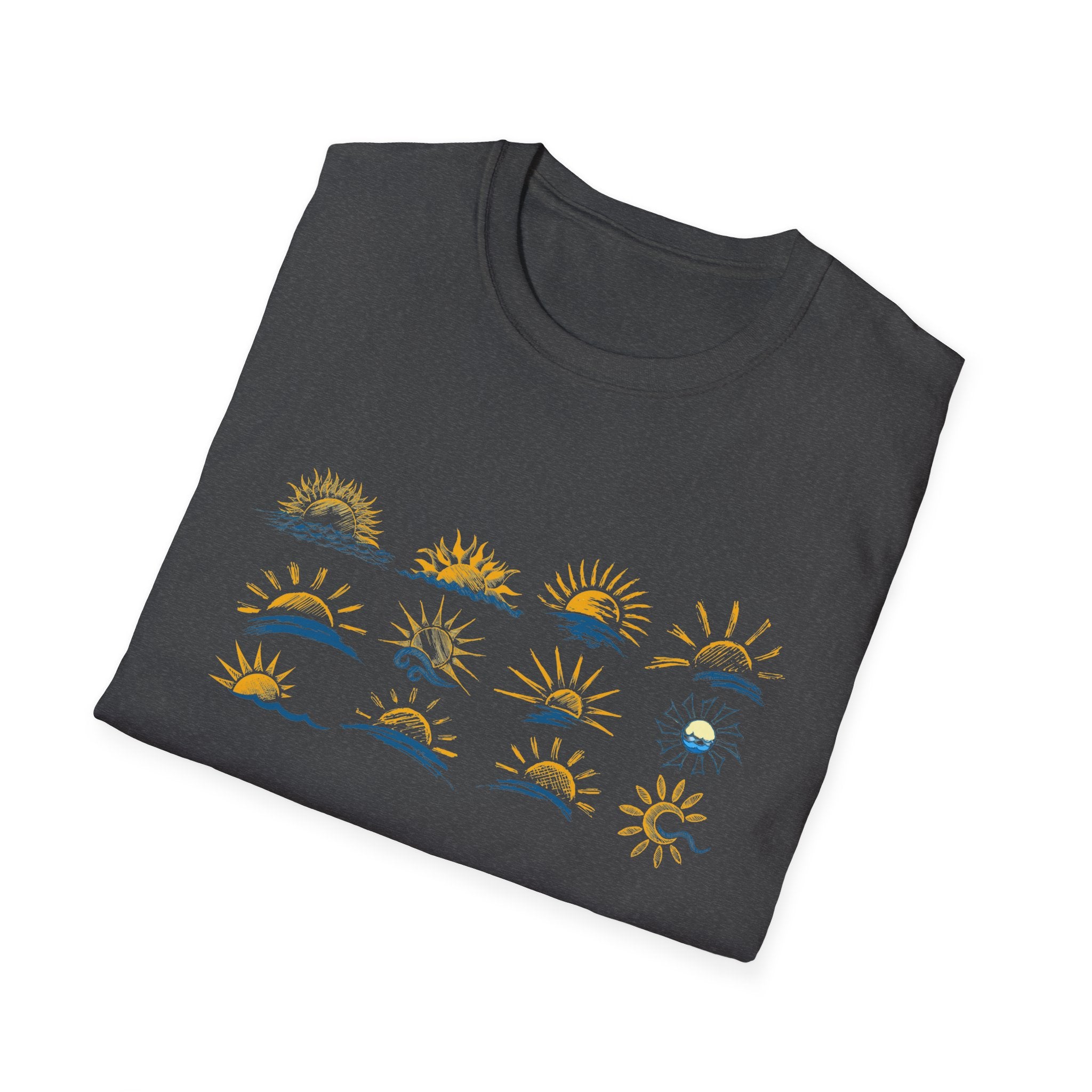 Sun and Waves Graphics Unisex Softstyle T-Shirt