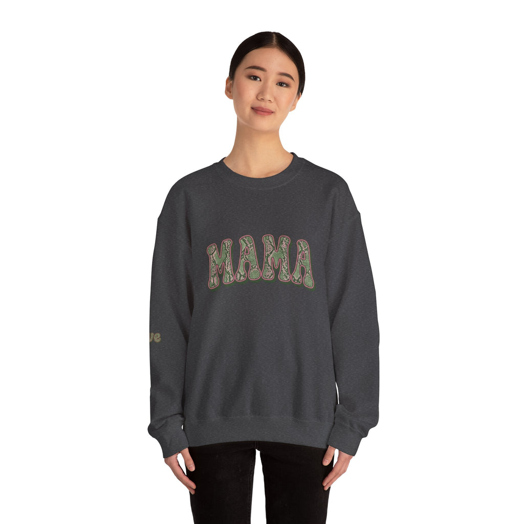 Mama "Love" Snake Skin Unisex Heavy Blend™ Crewneck Sweatshirt