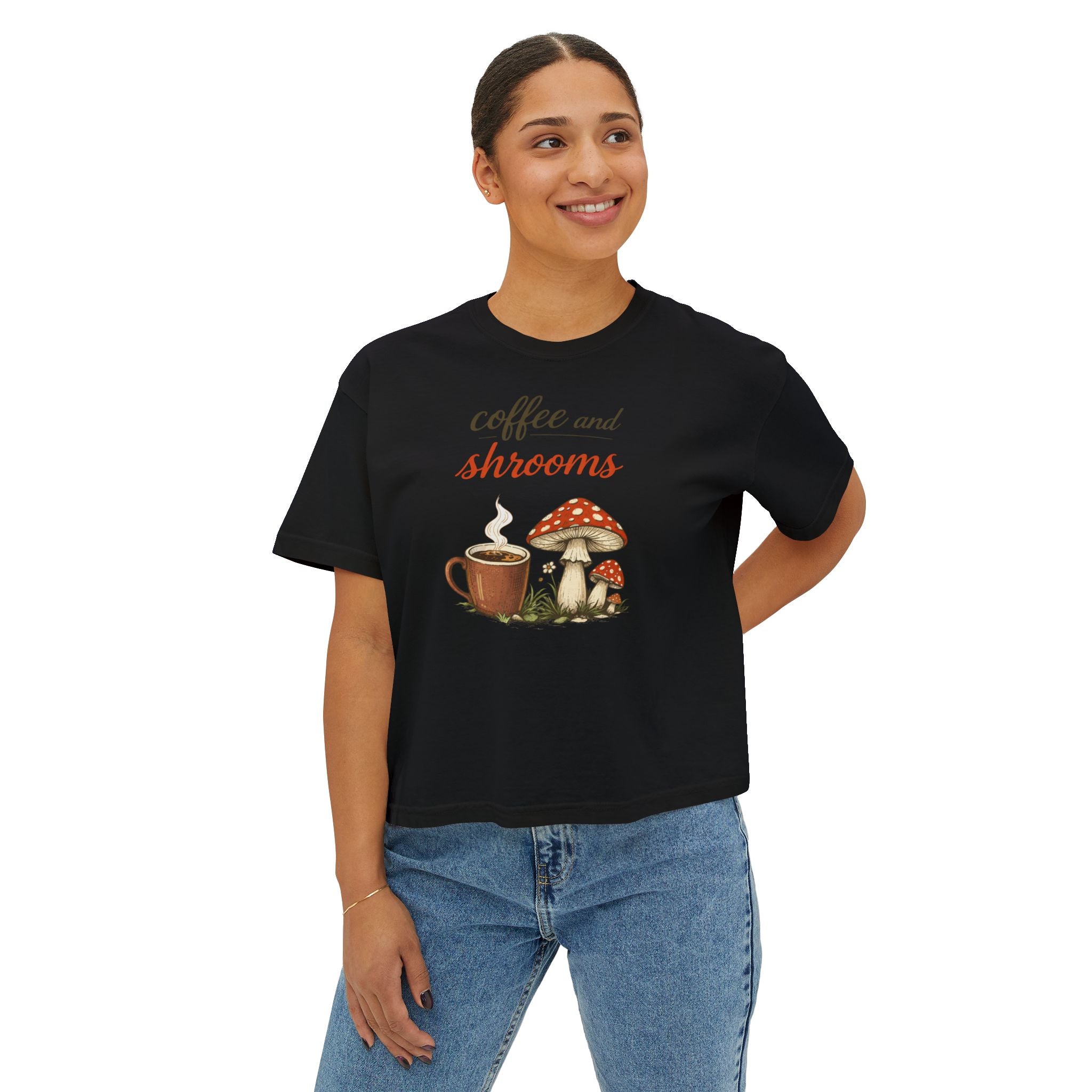 Coffee and Shrooms Women's Boxy Tee