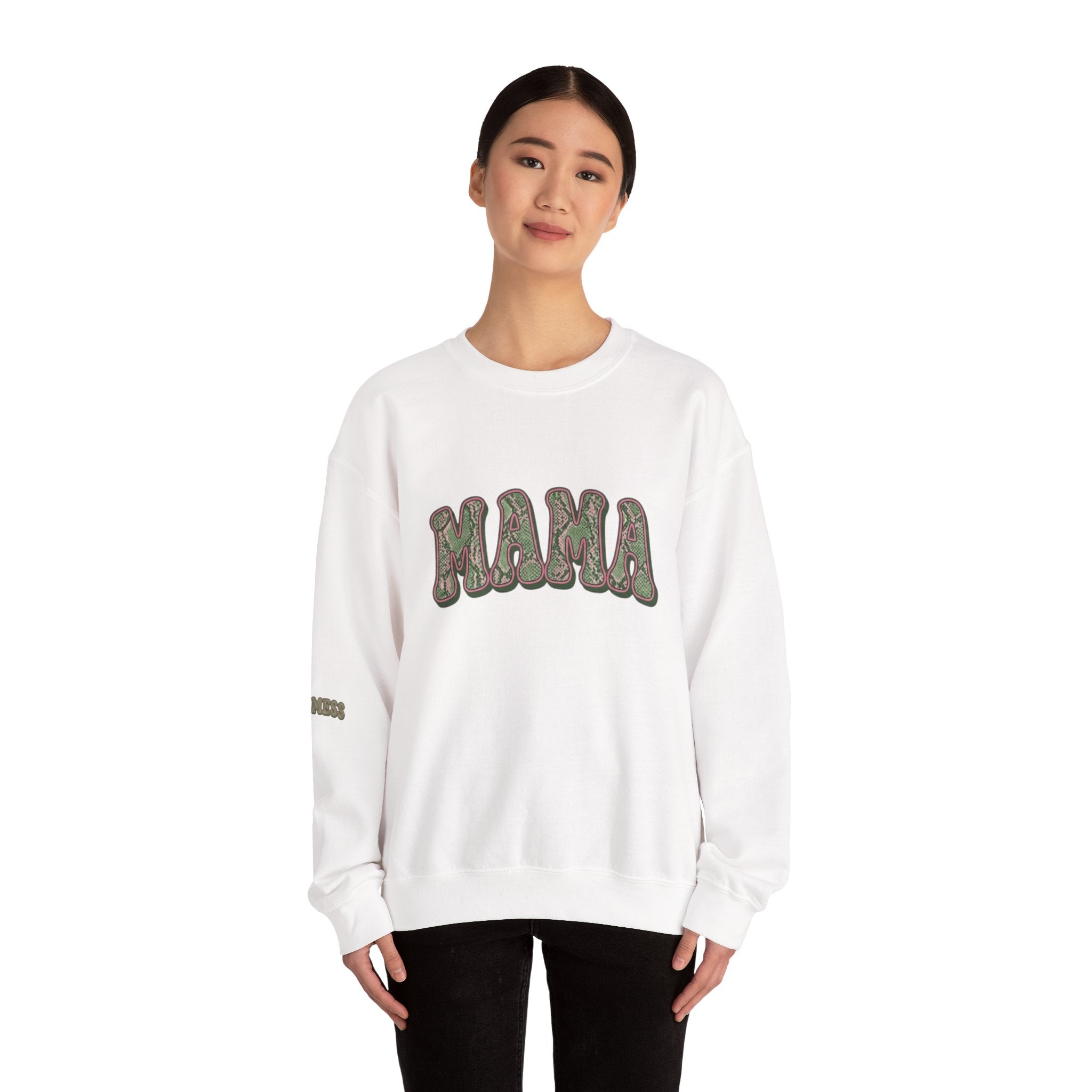 Mama "Don't Mess" Snake Skin Unisex Heavy Blend™ Crewneck Sweatshirt