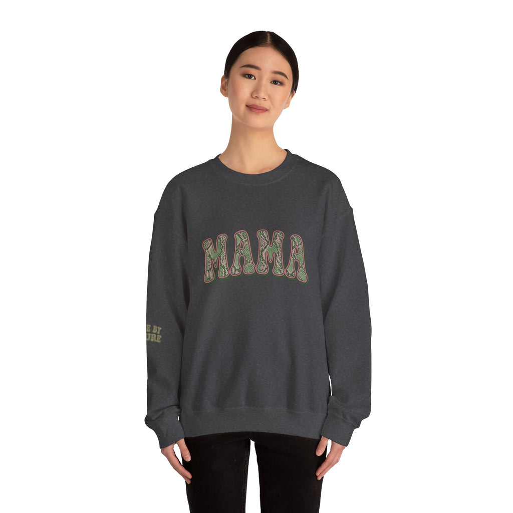 Mama "Fierce By Nature" Snake Skin Unisex Heavy Blend™ Crewneck Sweatshirt