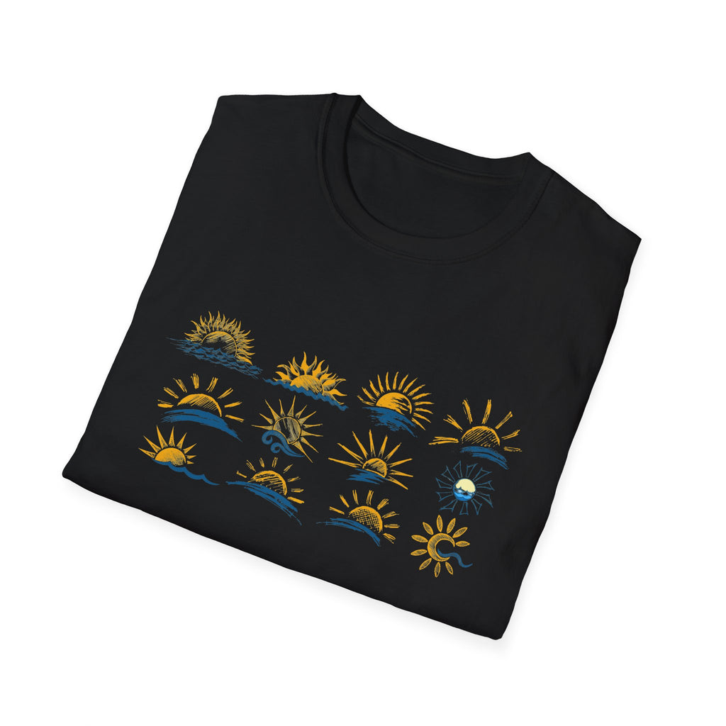 Sun and Waves Graphics Unisex Softstyle T-Shirt