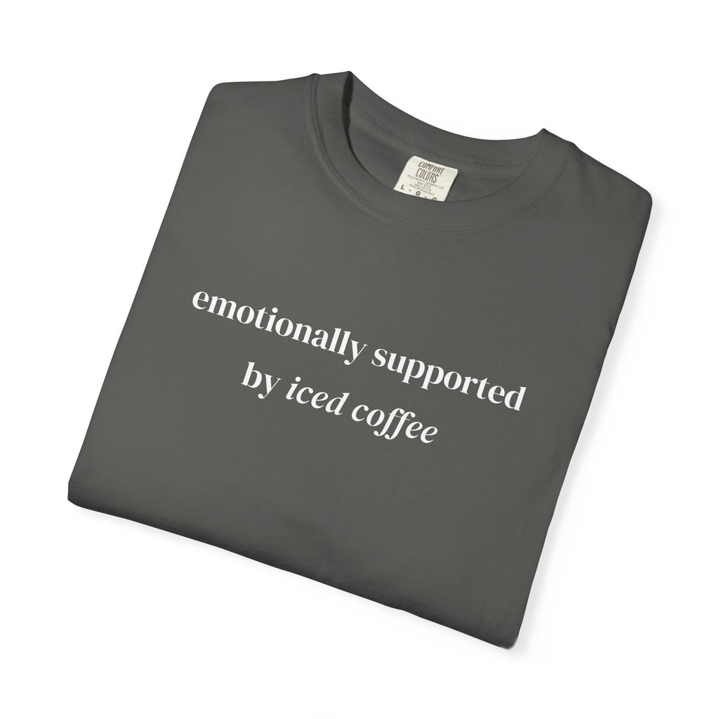 Emotionally Supported By Iced Coffee T-shirt