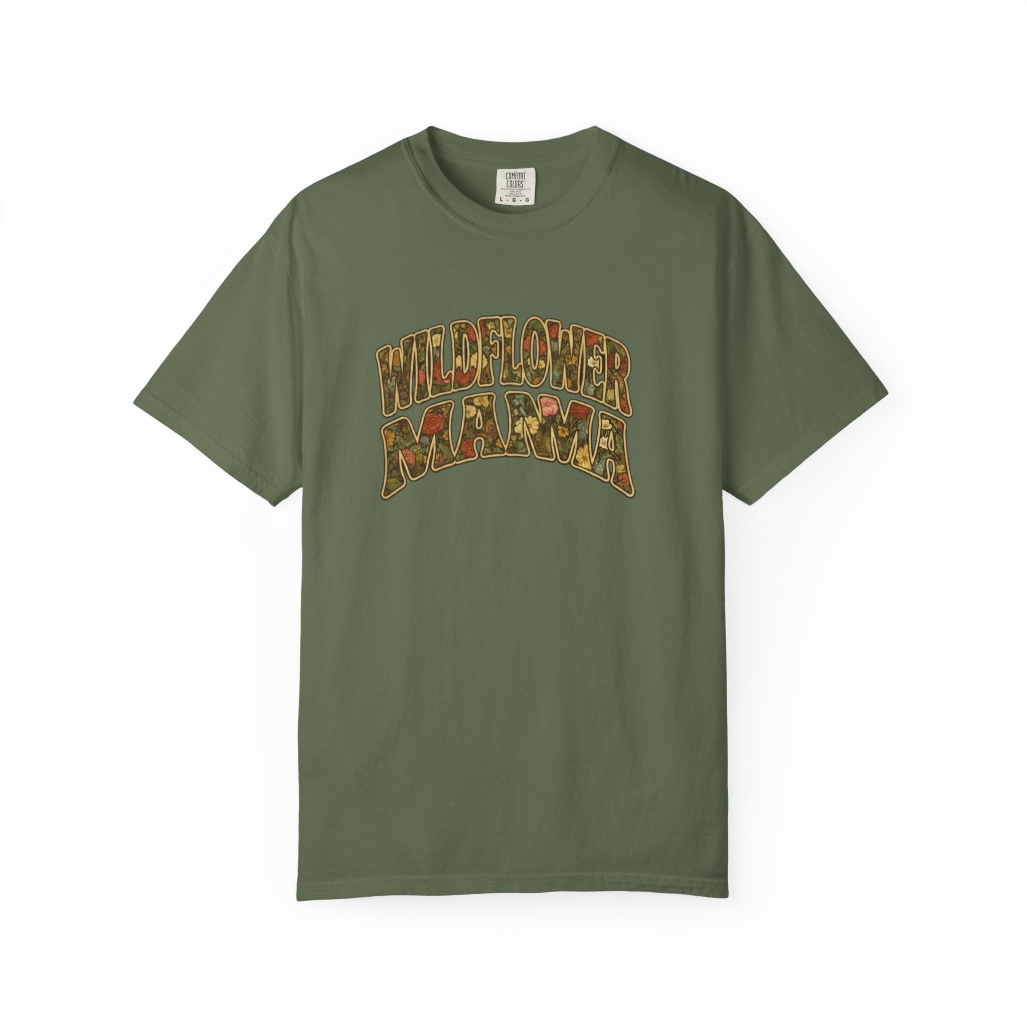 Wildflower Mama Retro Floral Design T-shirt